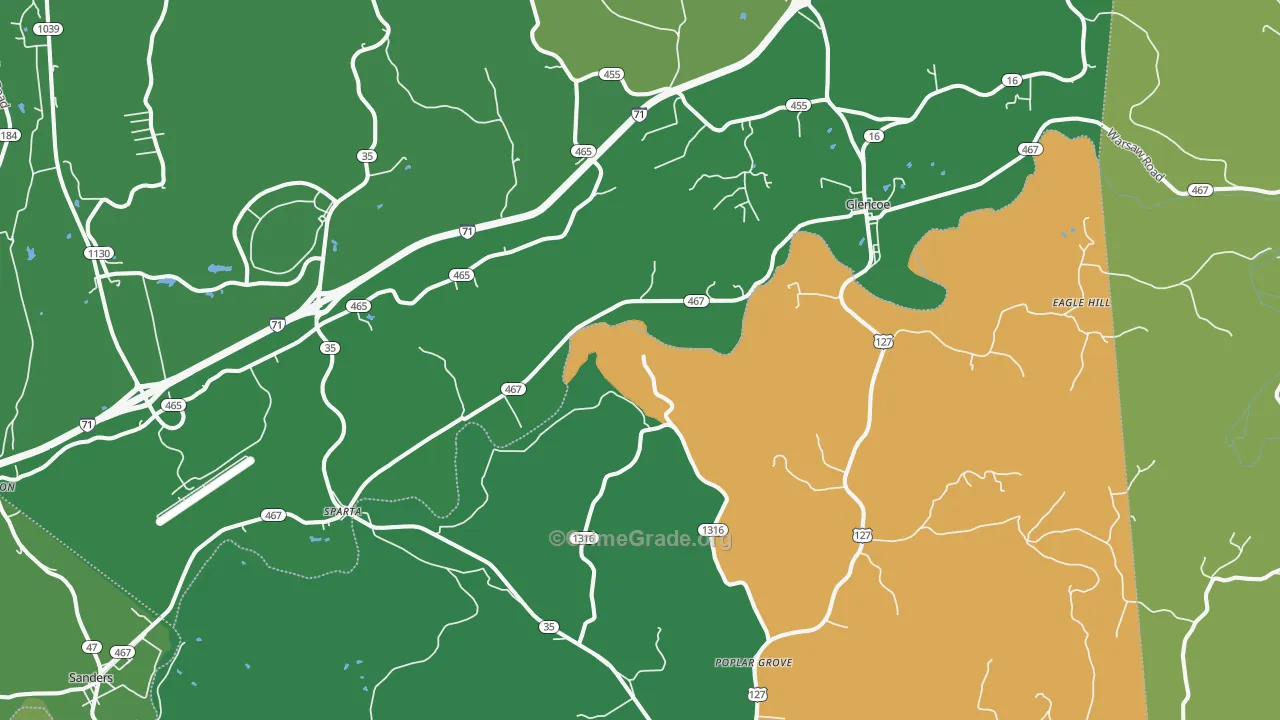 Sparta, KY Map of Drug-Related Crime Rates