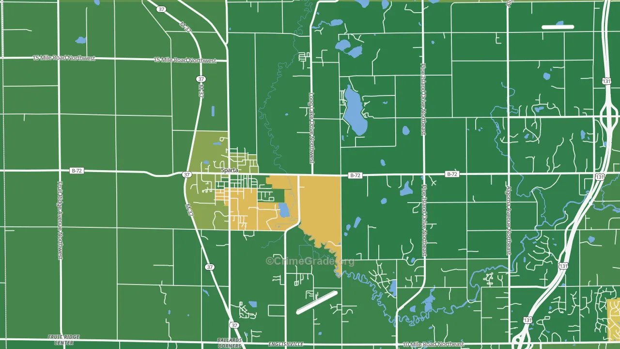Sparta, MI Map of Drug-Related Crime Rates