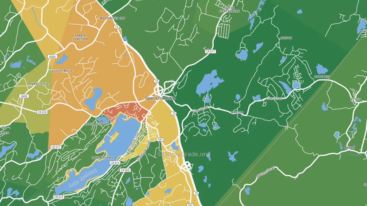 Sparta, NJ Map of Drug-Related Crime Rates