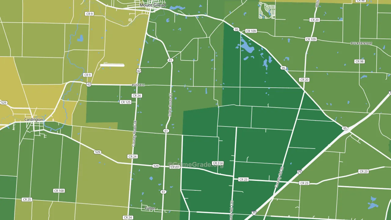 Sparta, OH Map of Drug-Related Crime Rates
