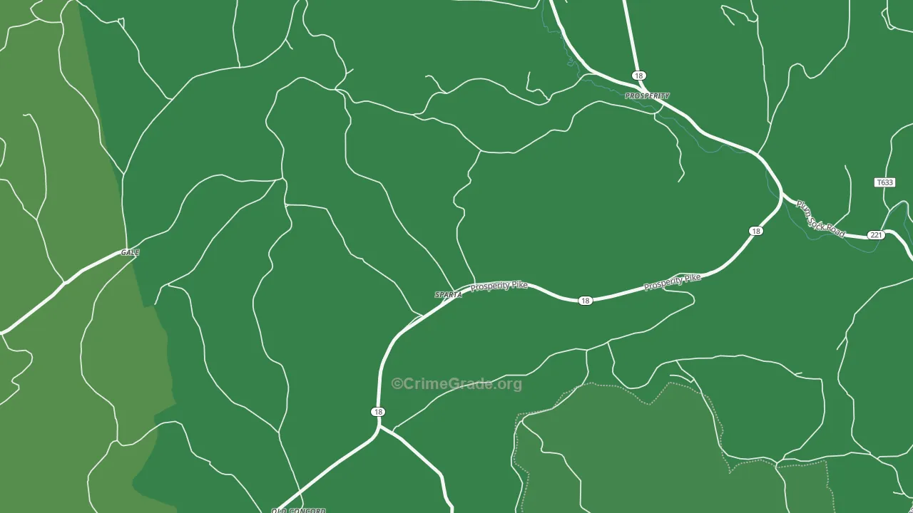 Sparta, PA Map of Drug-Related Crime Rates