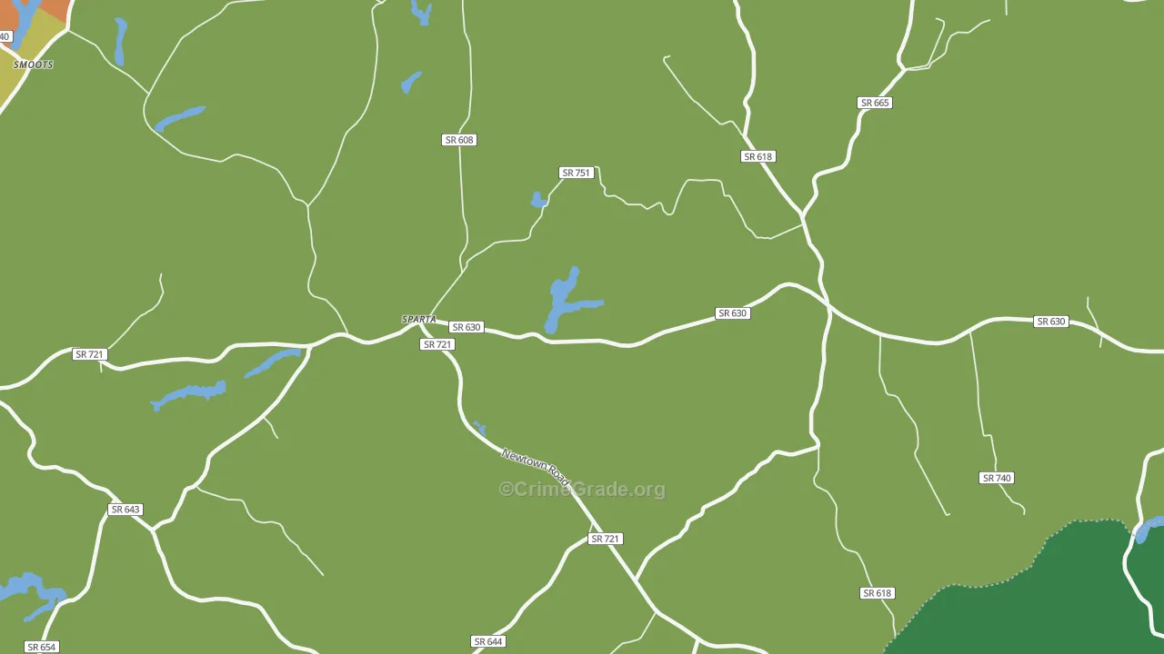 Sparta, VA Map of Drug-Related Crime Rates