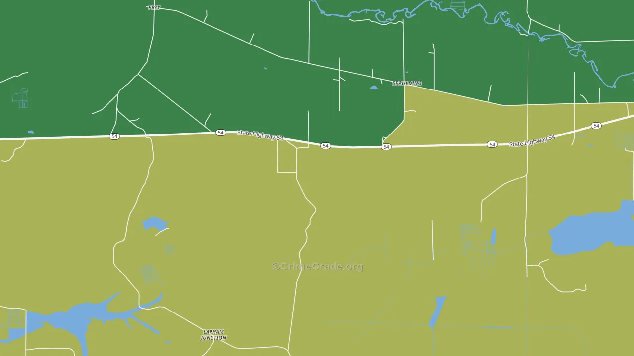 Spaulding, WI Map of Drug-Related Crime Rates