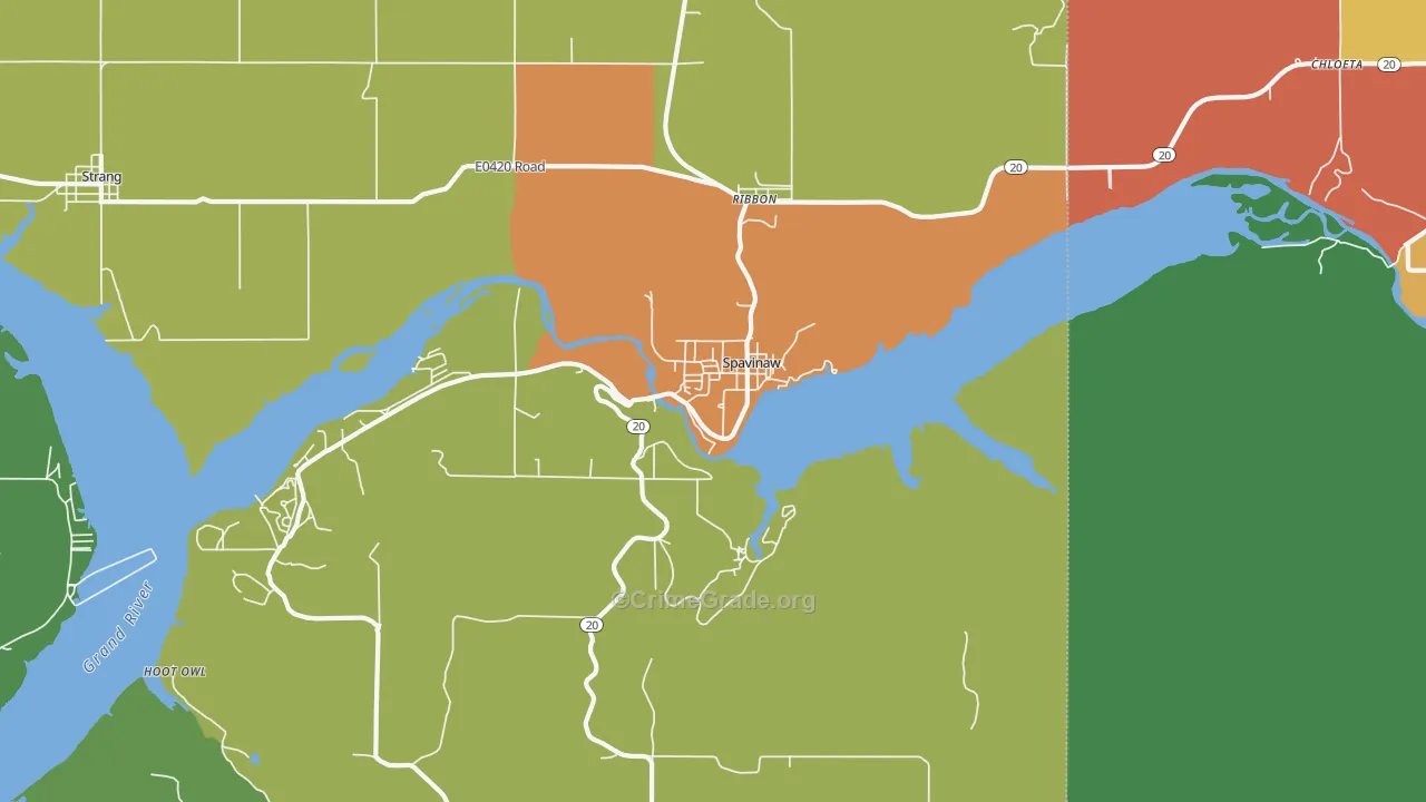 Spavinaw, OK Map of Drug-Related Crime Rates