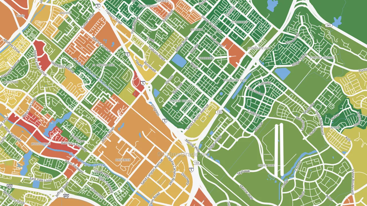 Spectrum, Irvine, CA Map of Drug-Related Crime Rates