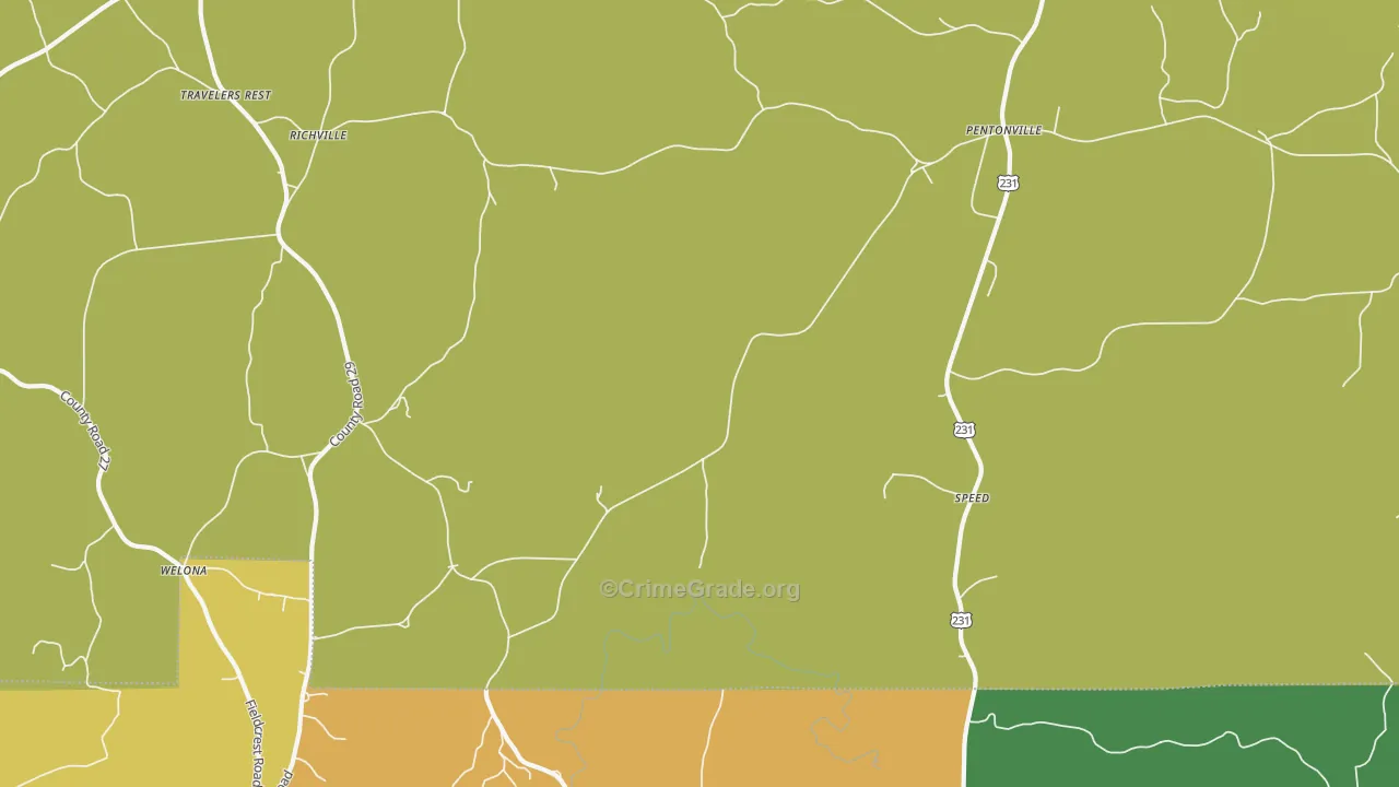 Speed, AL Map of Drug-Related Crime Rates