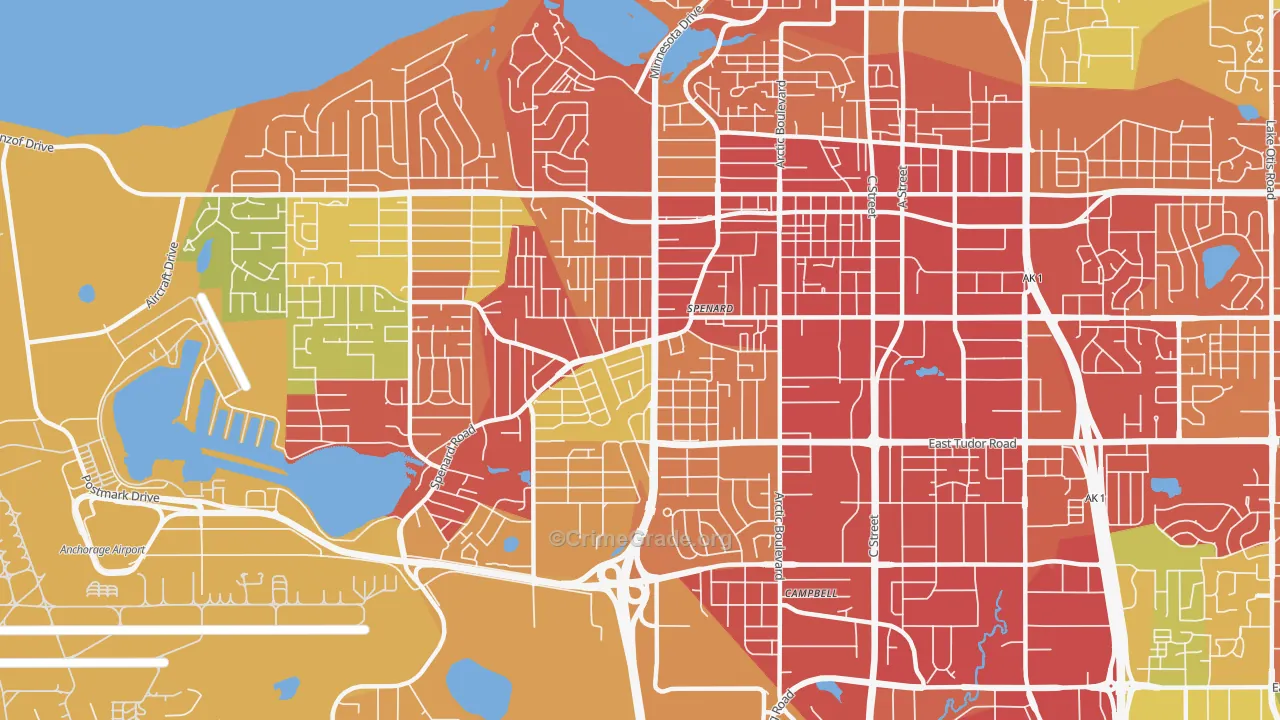 Spenard, Anchorage, AK Map of Drug-Related Crime Rates