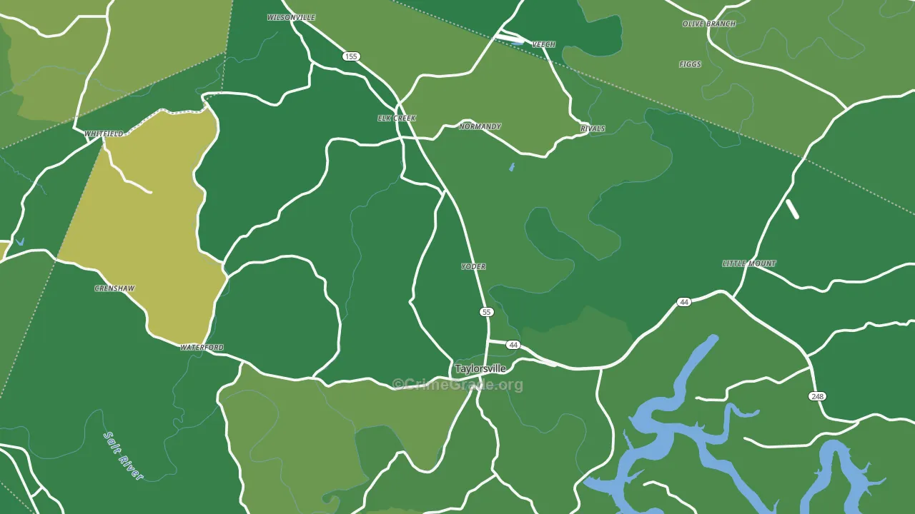 Spencer County, KY Map of Drug-Related Crime Rates