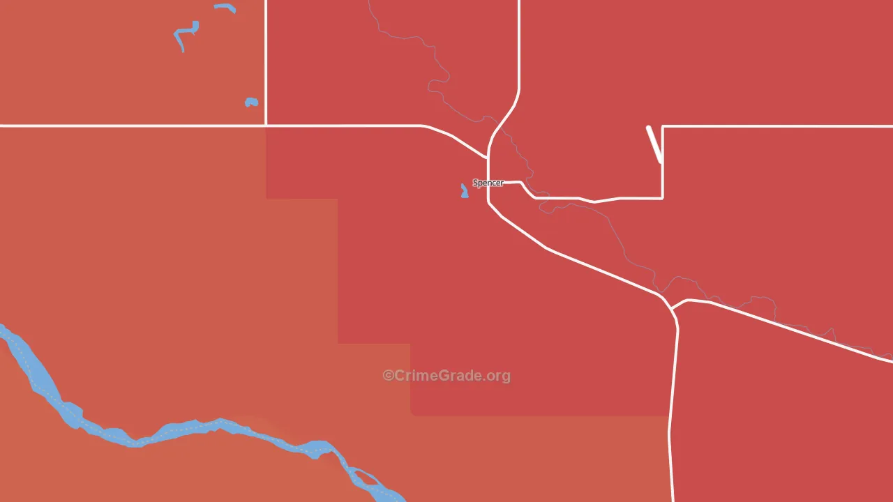 Spencer, NE Map of Drug-Related Crime Rates