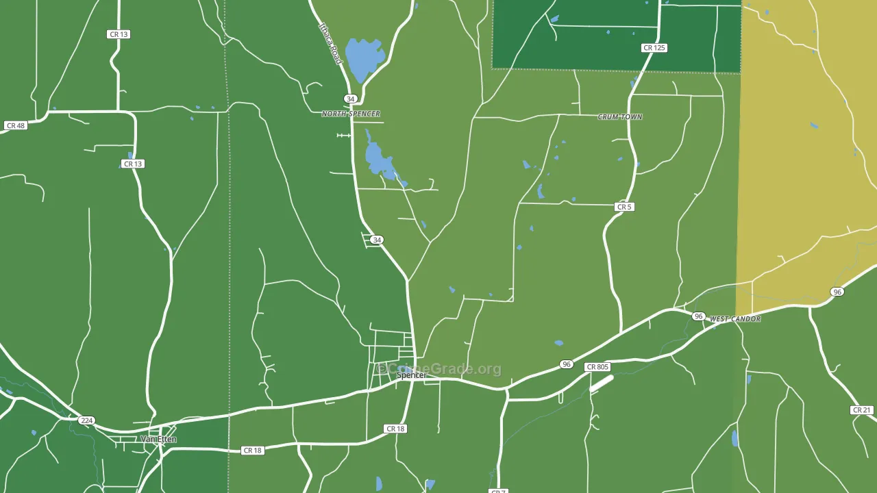 Spencer, NY Map of Drug-Related Crime Rates