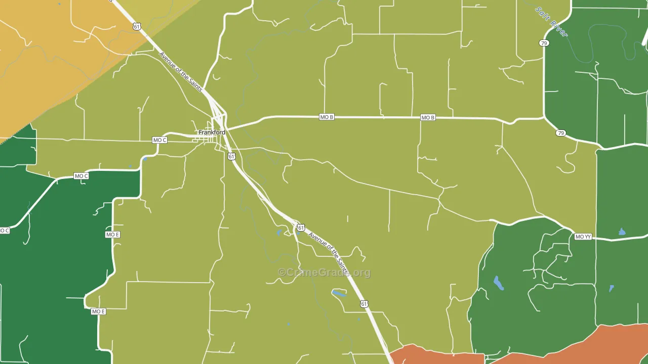 Spencerburg, MO Map of Drug-Related Crime Rates