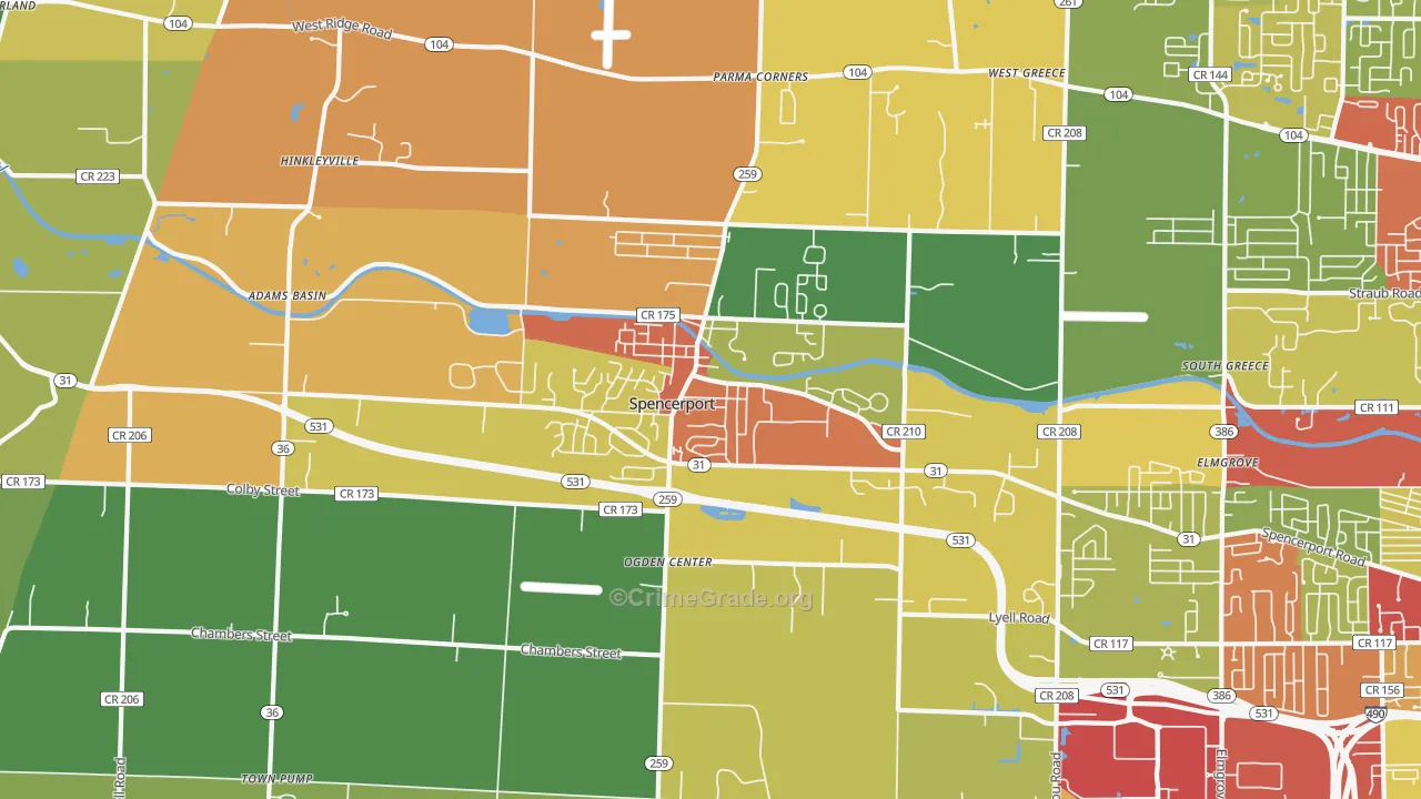 Spencerport, NY Map of Drug-Related Crime Rates