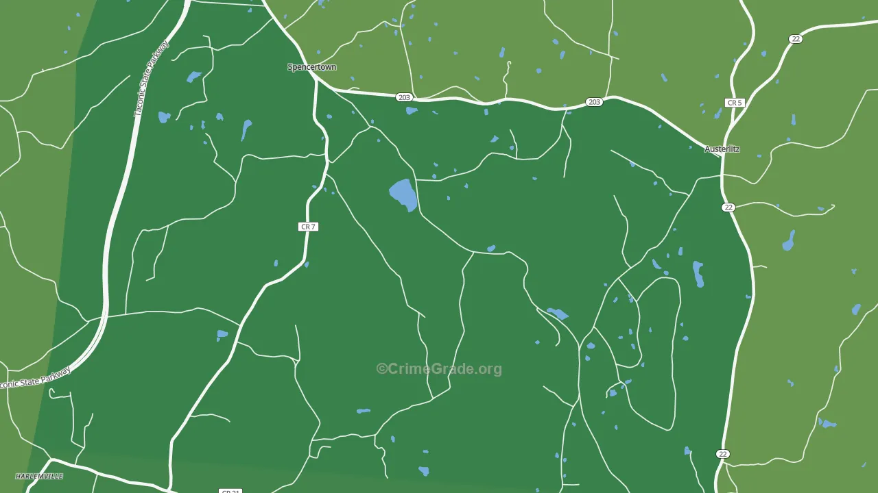 Spencertown, NY Map of Drug-Related Crime Rates