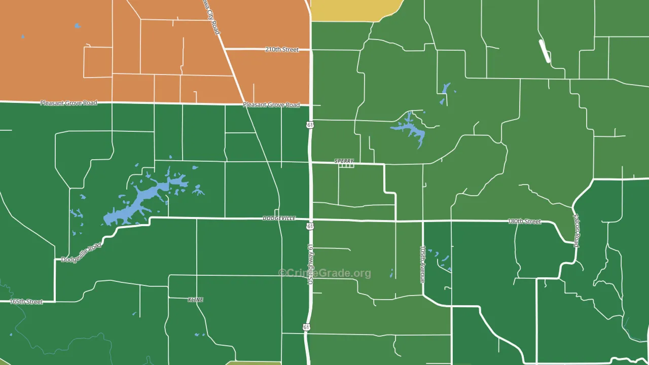 Sperry, IA Map of Drug-Related Crime Rates