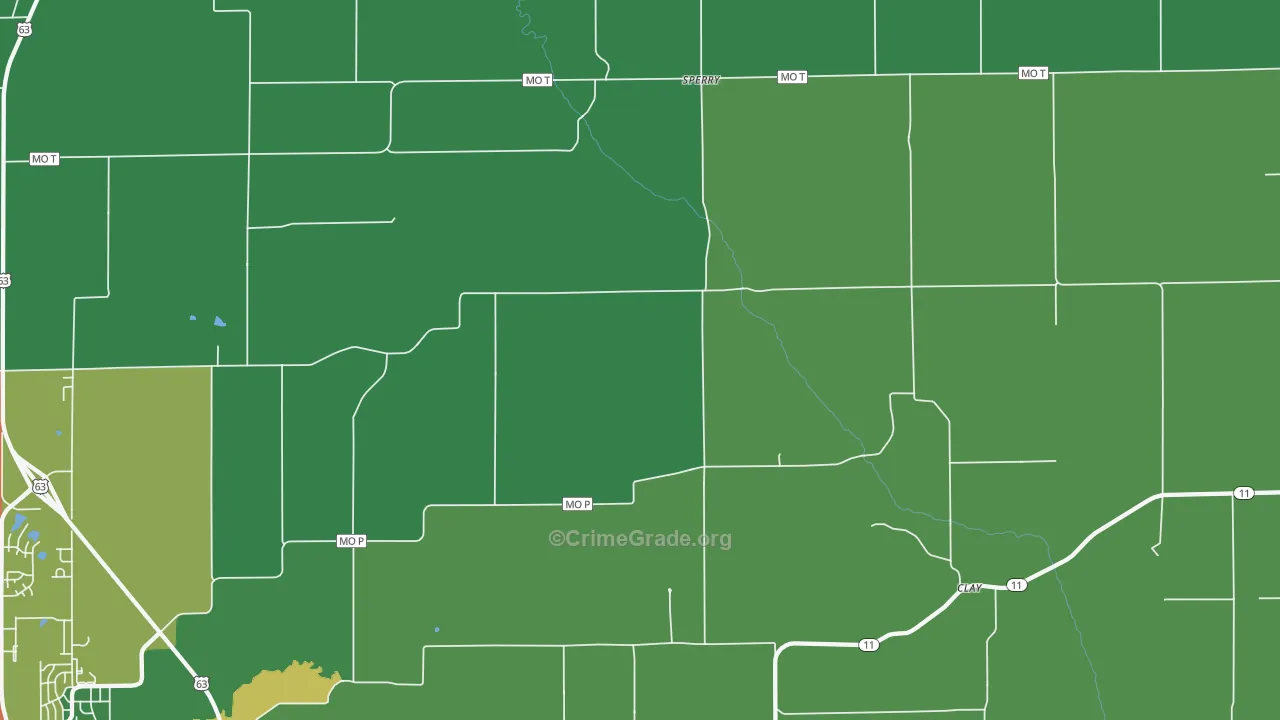 Sperry, MO Map of Drug-Related Crime Rates
