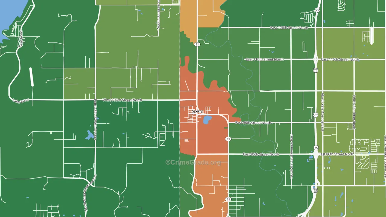 Sperry, OK Map of Drug-Related Crime Rates