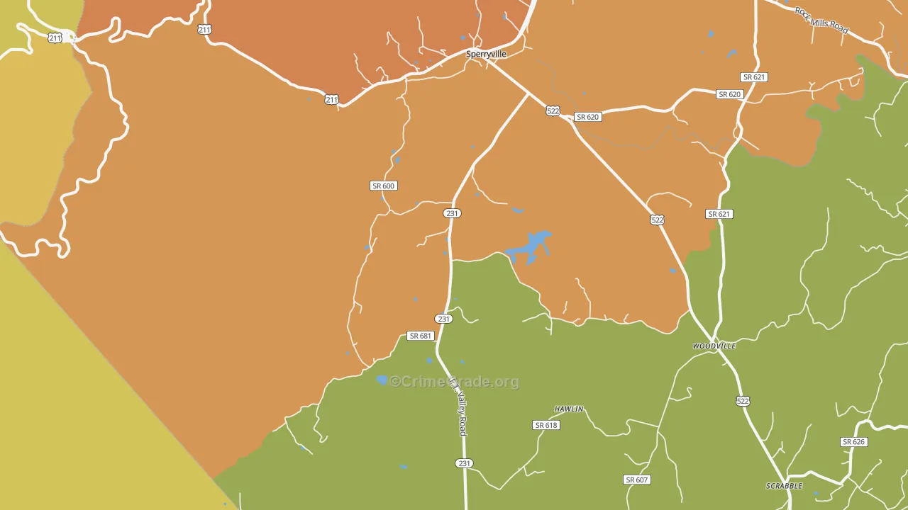 Sperryville, VA Map of Drug-Related Crime Rates