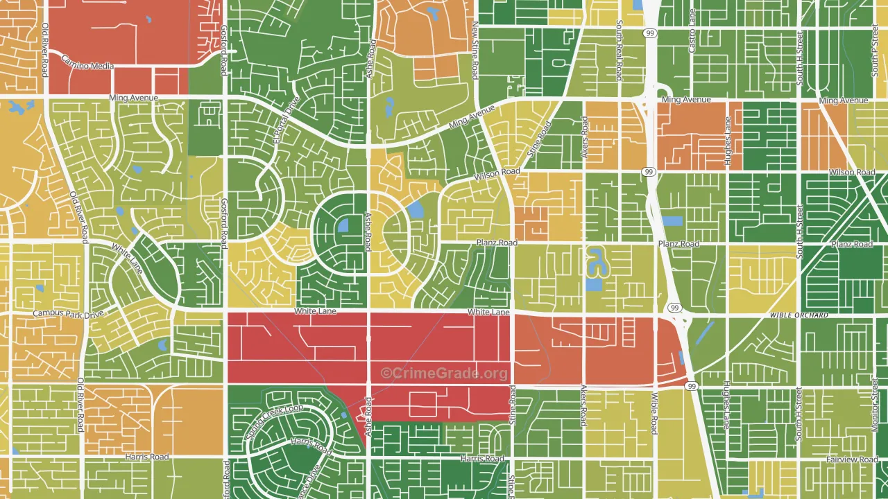 Spice Tract, Bakersfield, CA Map of Drug-Related Crime Rates
