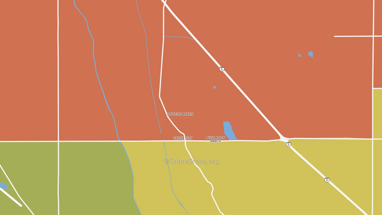 Spicer City, CA Map of Drug-Related Crime Rates