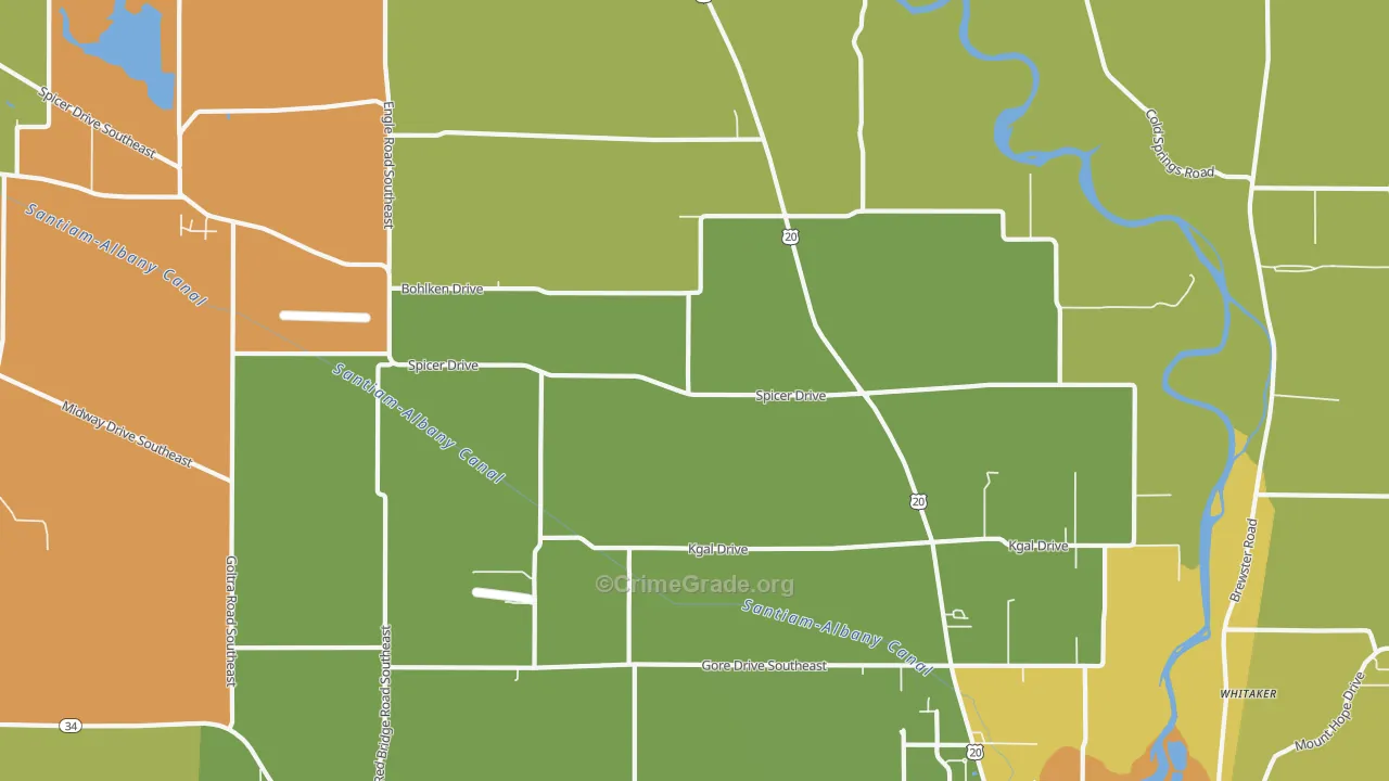 Spicer, OR Map of Drug-Related Crime Rates