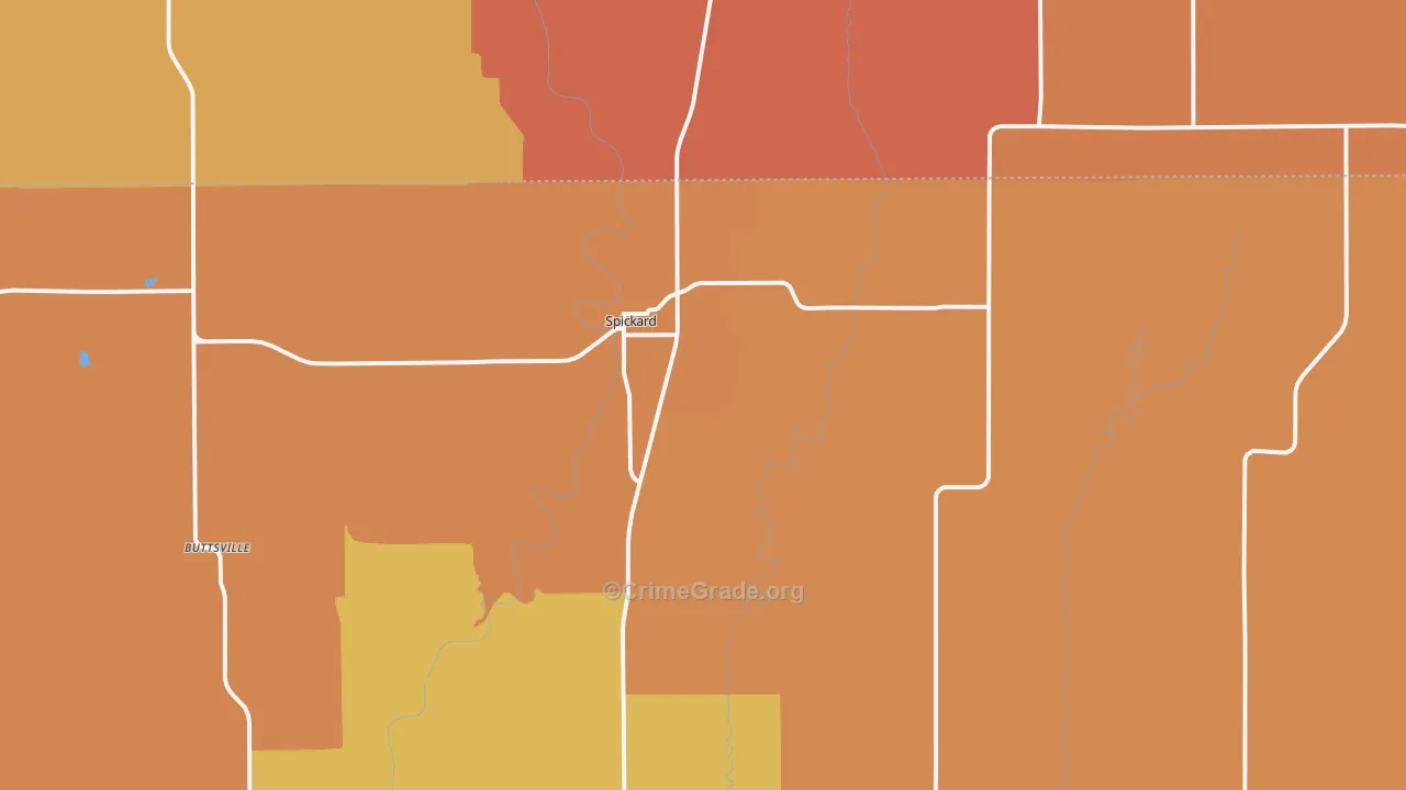 Spickard, MO Map of Drug-Related Crime Rates
