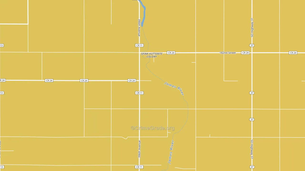 Spink Colony, SD Map of Drug-Related Crime Rates