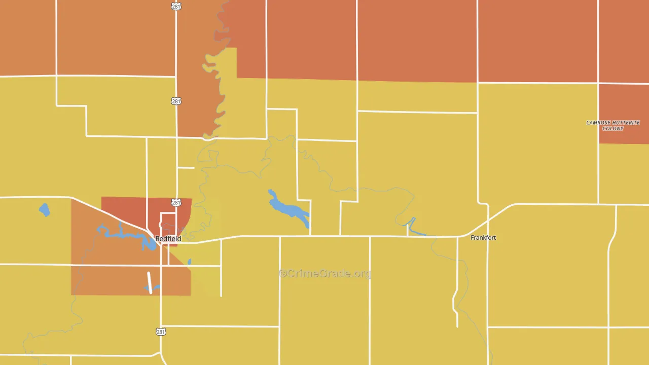 Spink County, SD Map of Drug-Related Crime Rates