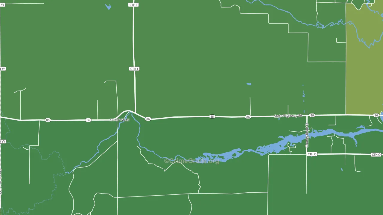 Spirit Falls, WI Map of Drug-Related Crime Rates