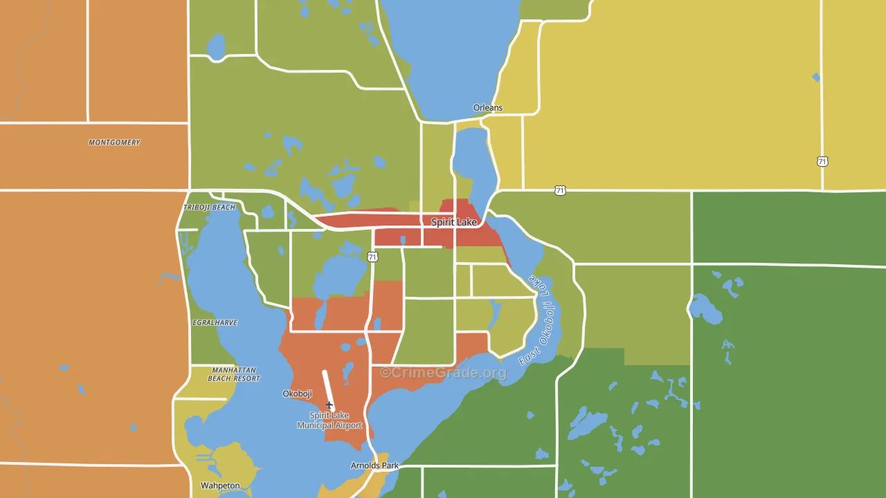 Spirit Lake, IA Map of Drug-Related Crime Rates