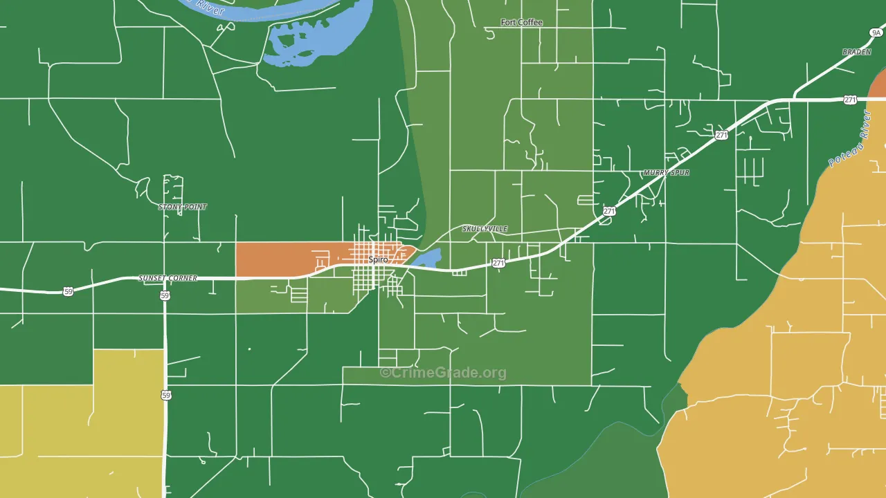 Spiro, OK Map of Drug-Related Crime Rates