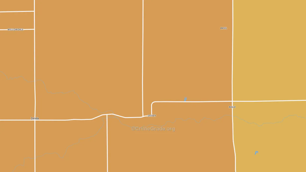 Spivey, KS Map of Drug-Related Crime Rates