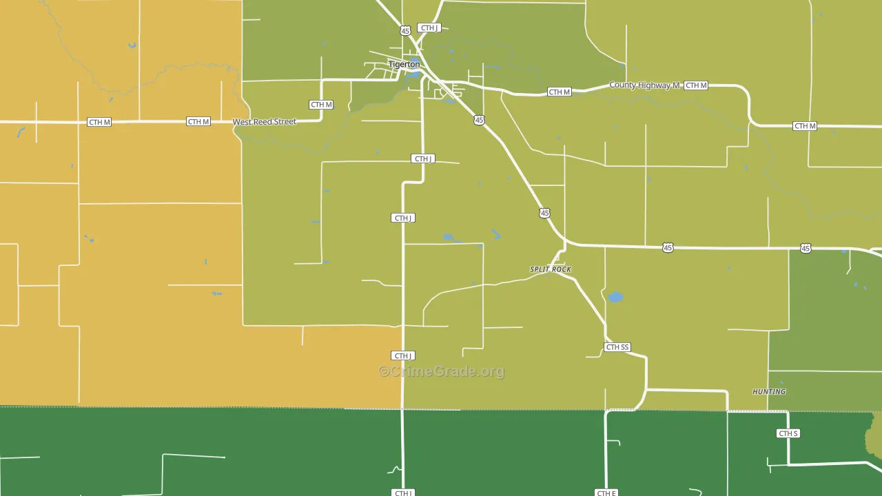 Split Rock, WI Map of Drug-Related Crime Rates