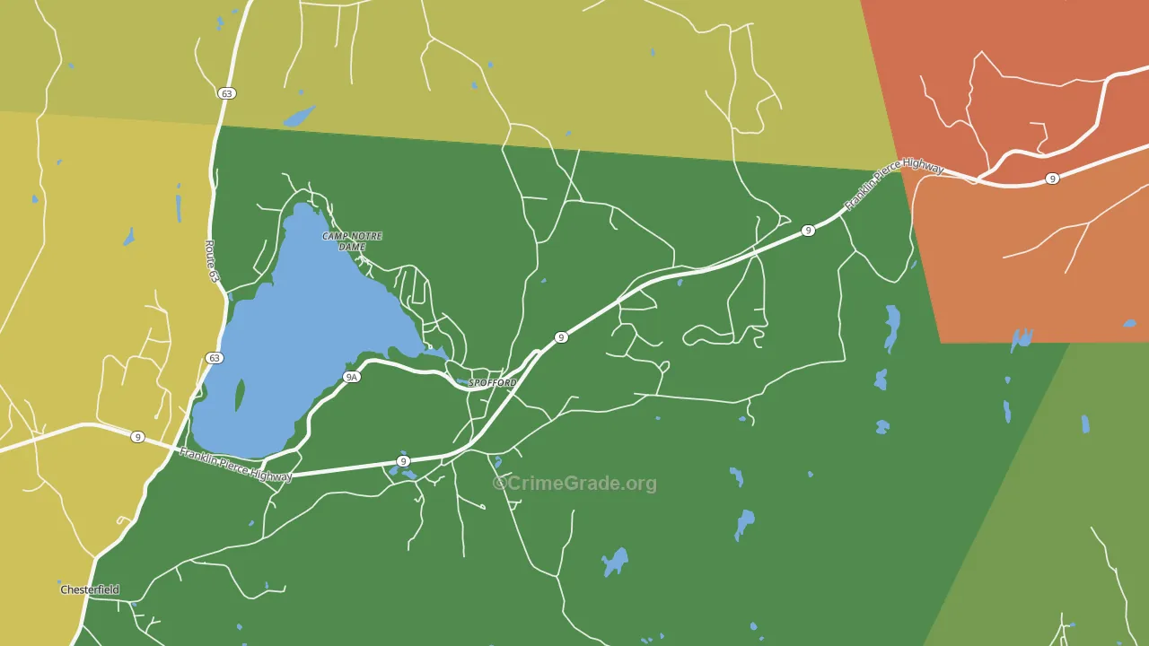 Spofford, NH Map of Drug-Related Crime Rates
