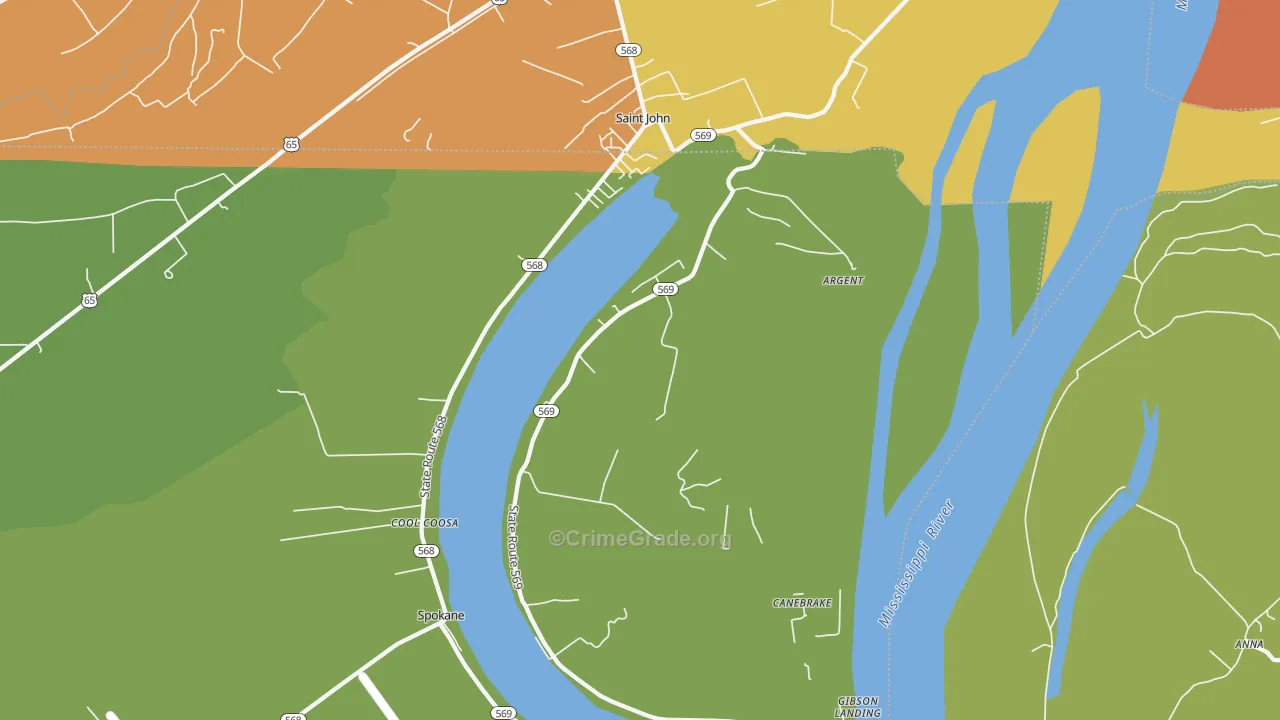 Spokane, LA Map of Drug-Related Crime Rates