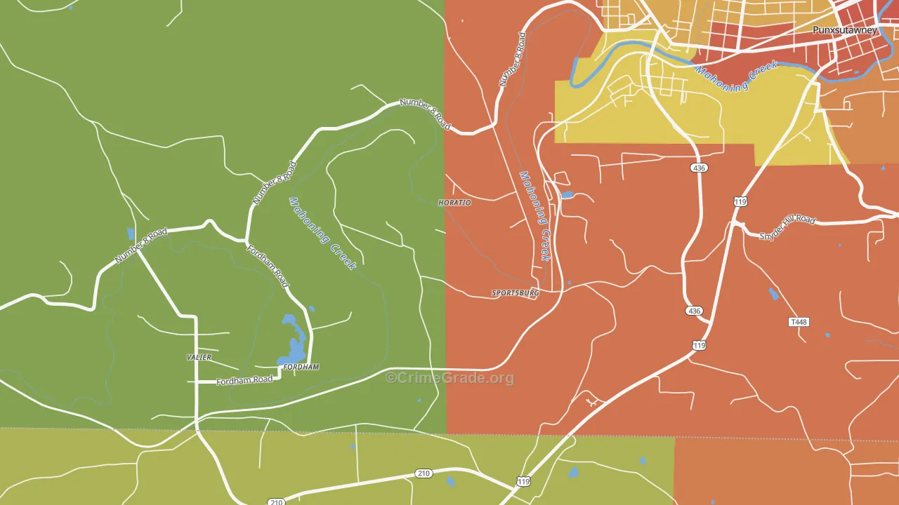 Sportsburg, PA Map of Drug-Related Crime Rates