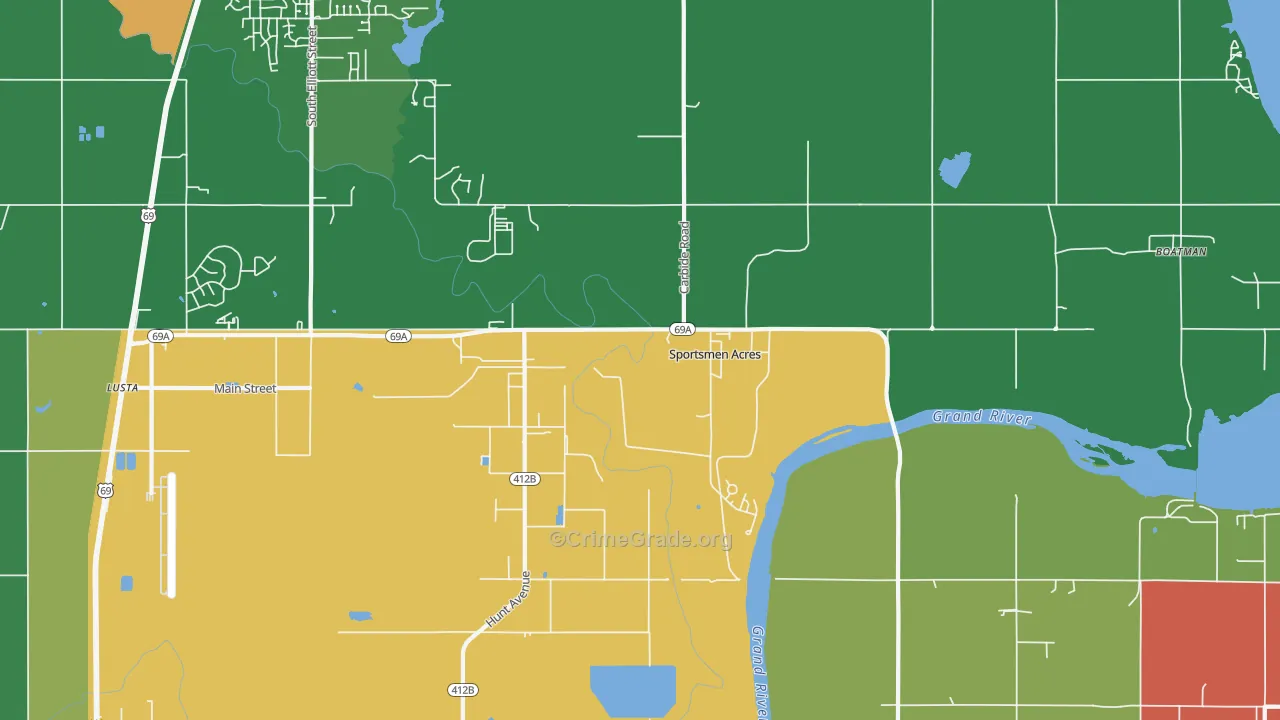 Sportsmen Acres, OK Map of Drug-Related Crime Rates