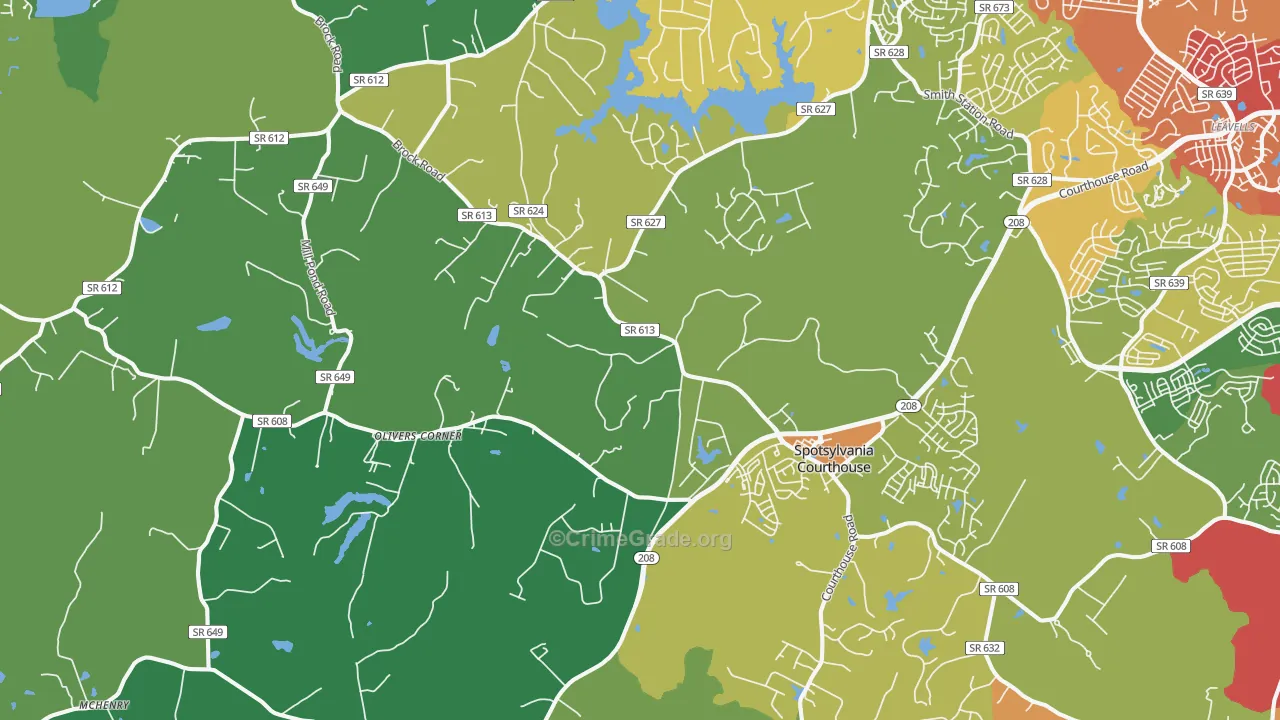 Spotsylvania Courthouse, VA Map of Drug-Related Crime Rates