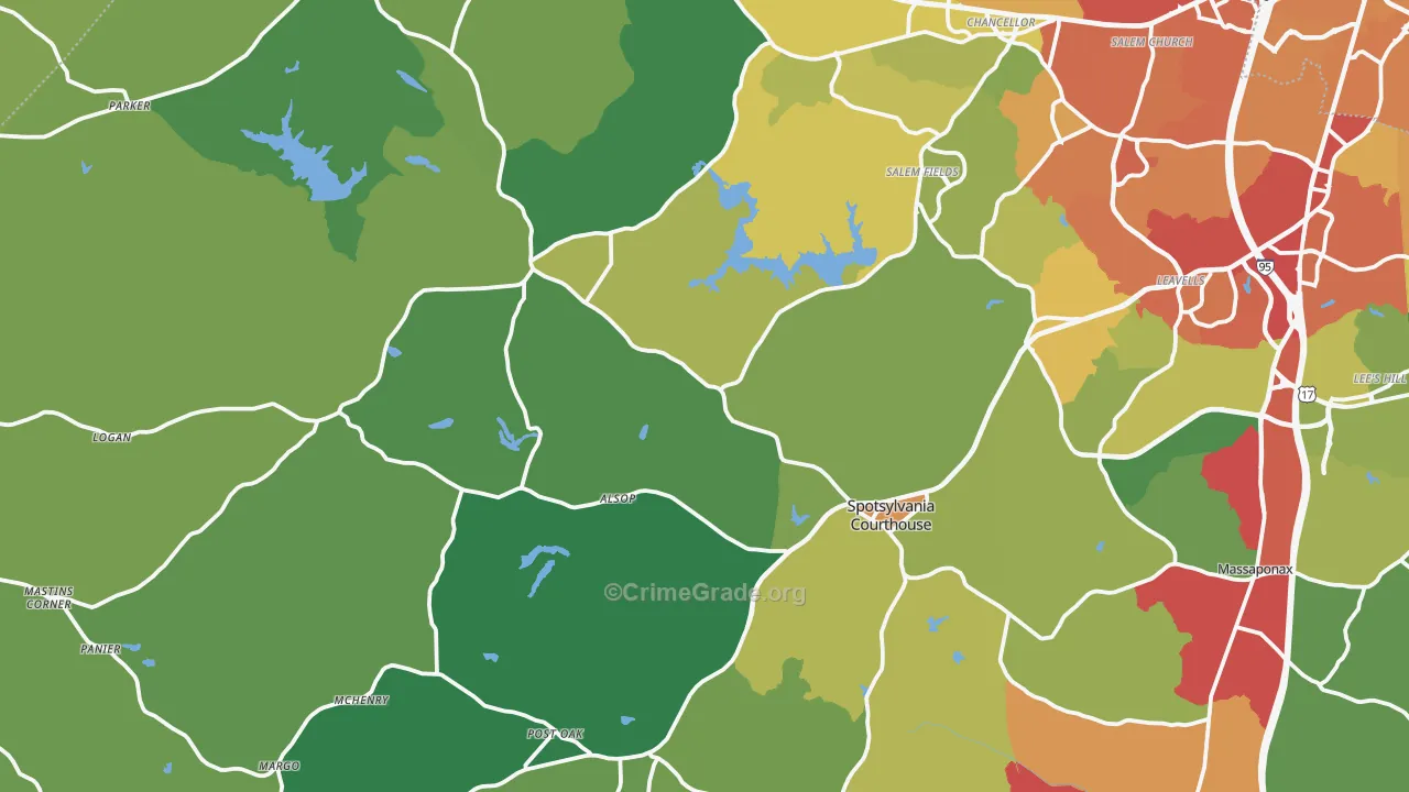 Spotsylvania, VA Map of Drug-Related Crime Rates