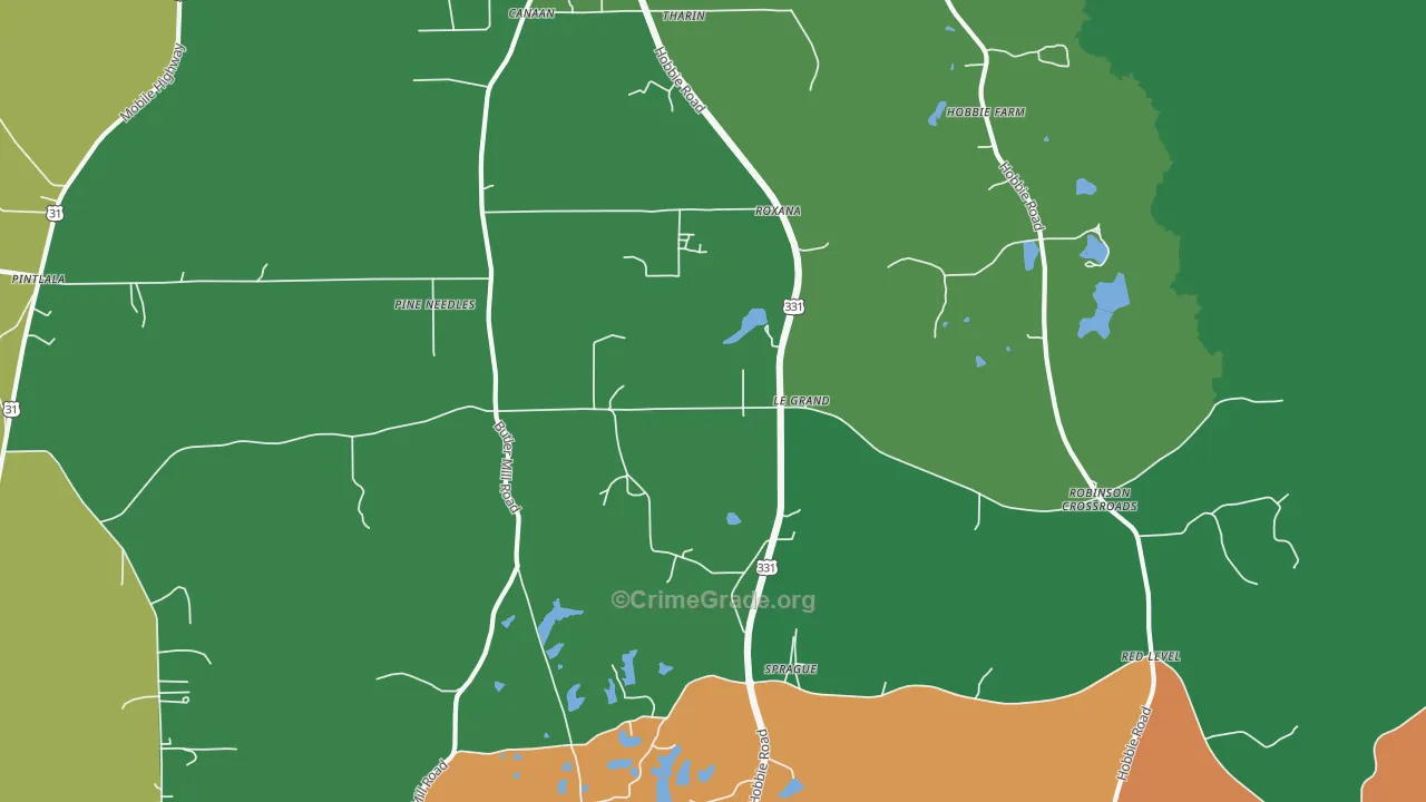 Sprague, AL Map of Drug-Related Crime Rates