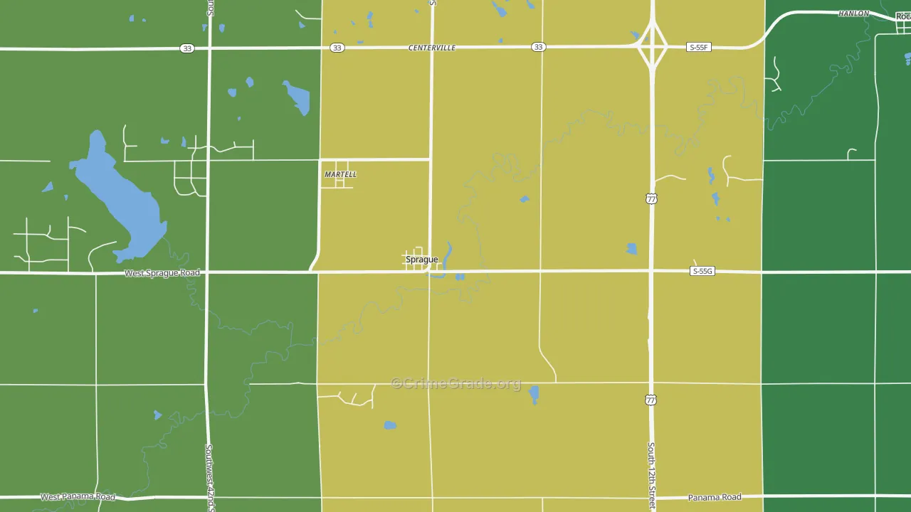 Sprague, NE Map of Drug-Related Crime Rates