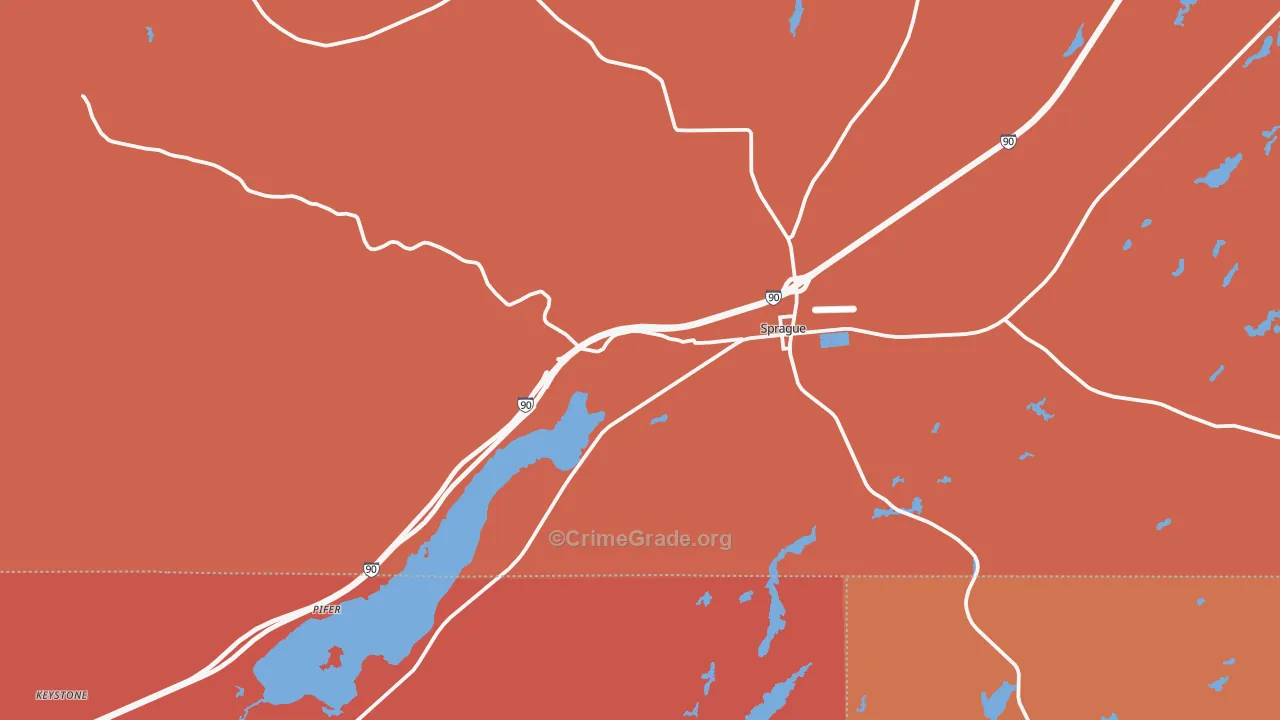 Sprague, WA Map of Drug-Related Crime Rates