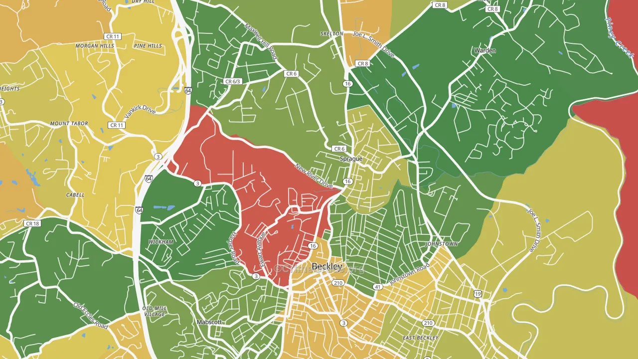 Sprague, WV Map of Drug-Related Crime Rates