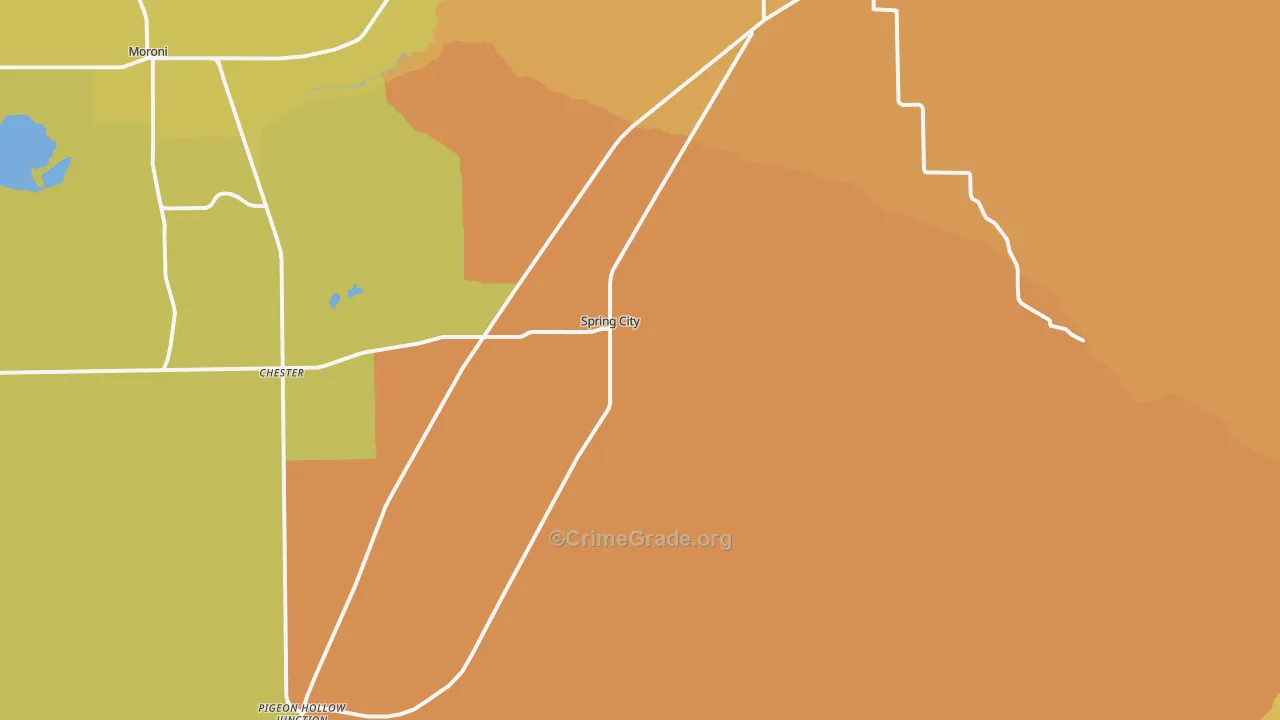 Spring City, UT Map of Drug-Related Crime Rates