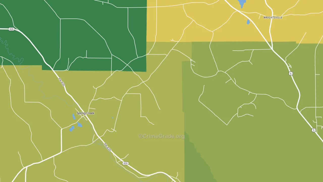Spring Creek, PA Map of Drug-Related Crime Rates