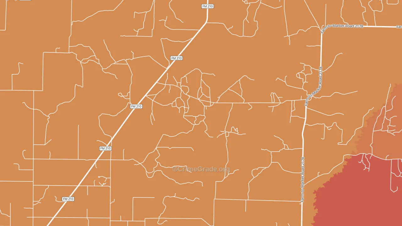 Spring Creek, TX Map of Drug-Related Crime Rates