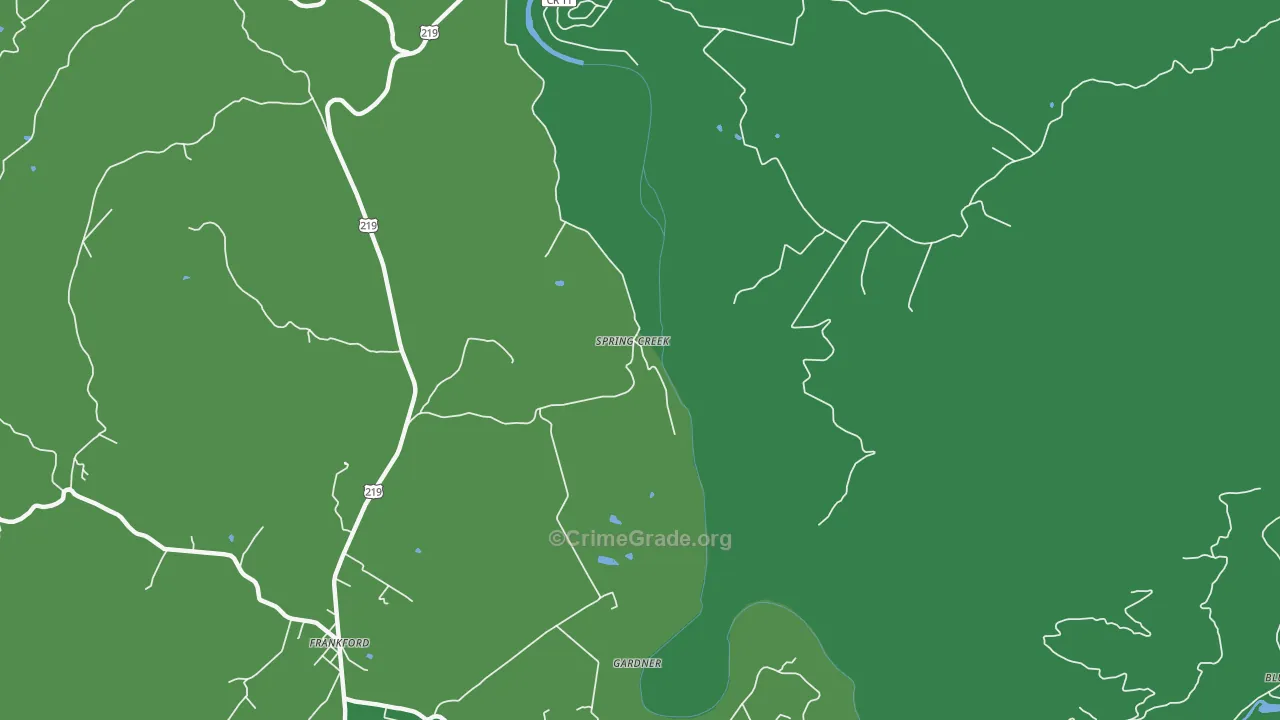 Spring Creek, WV Map of Drug-Related Crime Rates