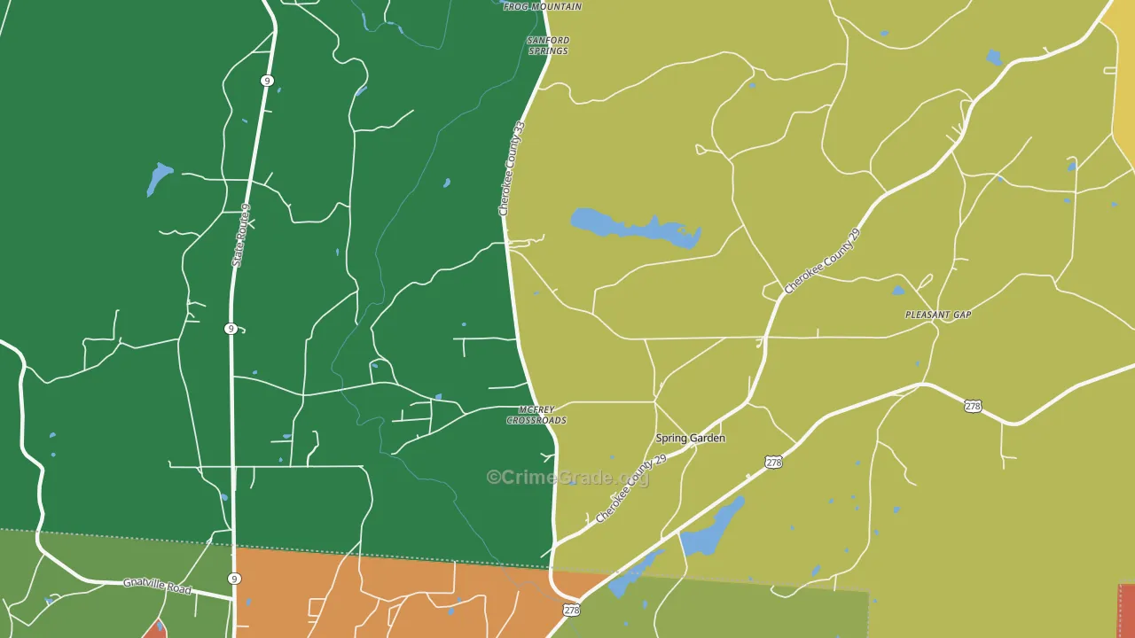 Spring Garden, AL Map of Drug-Related Crime Rates