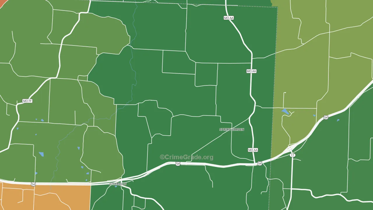 Spring Garden, MO Map of Drug-Related Crime Rates