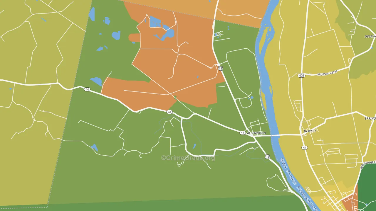 Spring Garden, PA Map of Drug-Related Crime Rates
