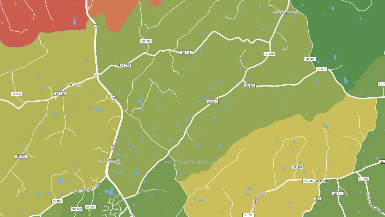 Spring Garden, VA Map of Drug-Related Crime Rates
